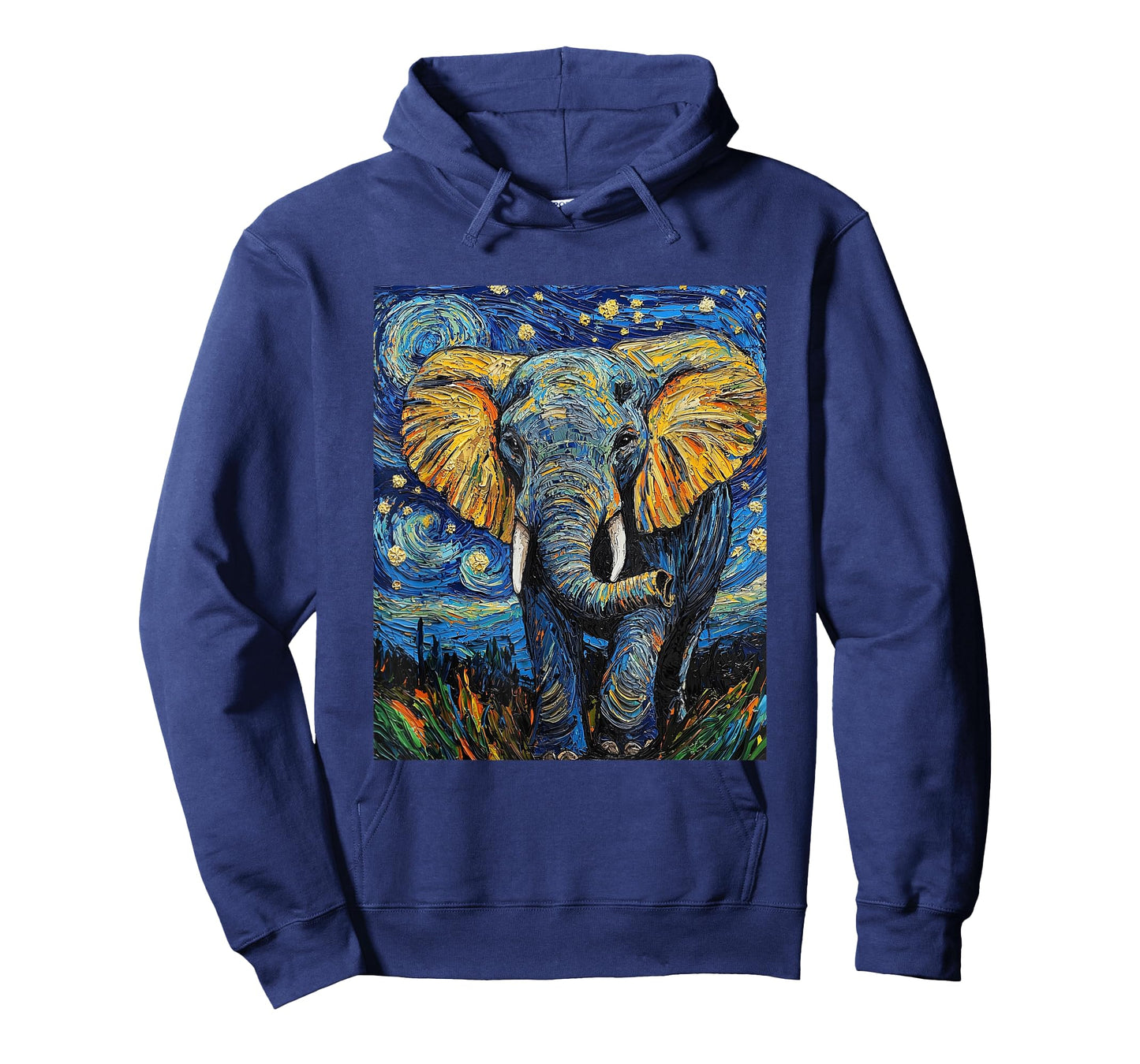 Cute Elephant Africa - Van Gogh Style - Starry Night T-Shirt