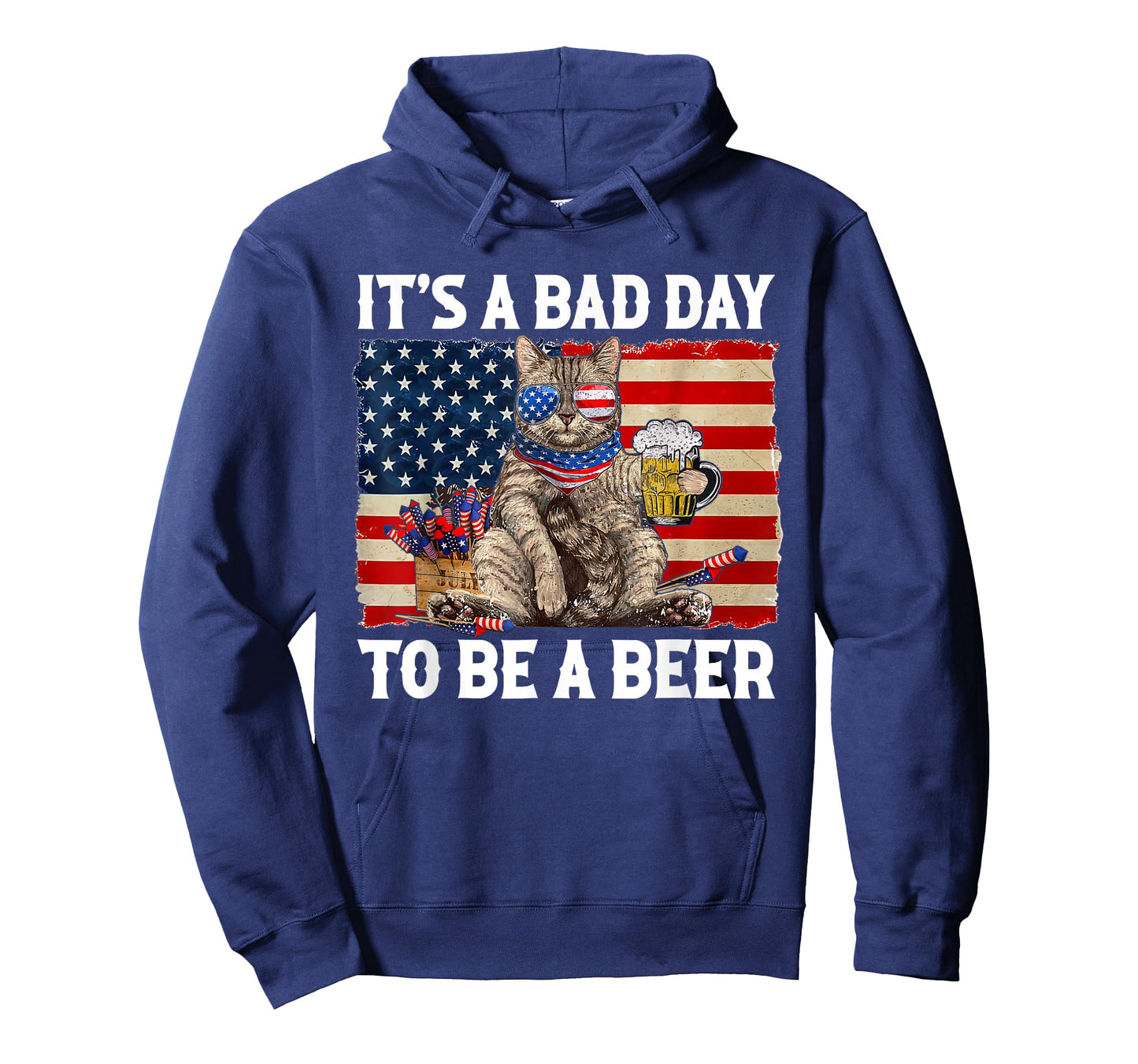 Funny Cat Drinking Beer Party It's a Bad Day to Be A Beer T-Shirt