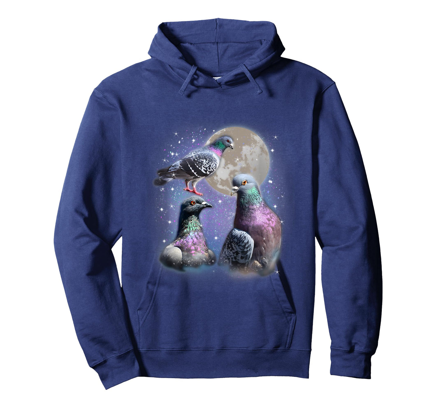 Funny Three Pigeon Retro - Funny Pigeons Howling At The Moon T-Shirt