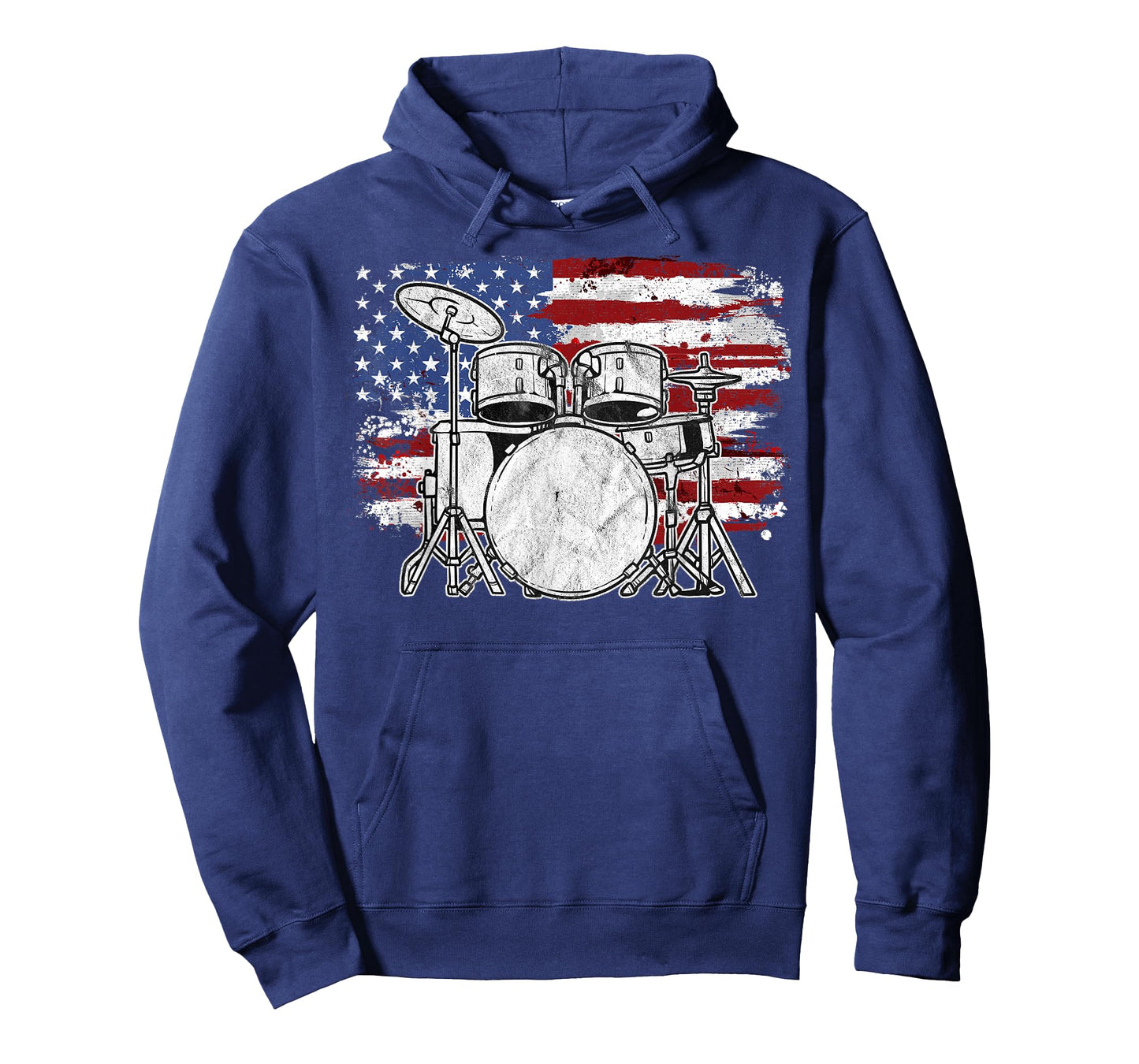 Drummer Drum Set Drums USA Flag American 4th Of July Gift T-Shirt for Women Girls Kids Men