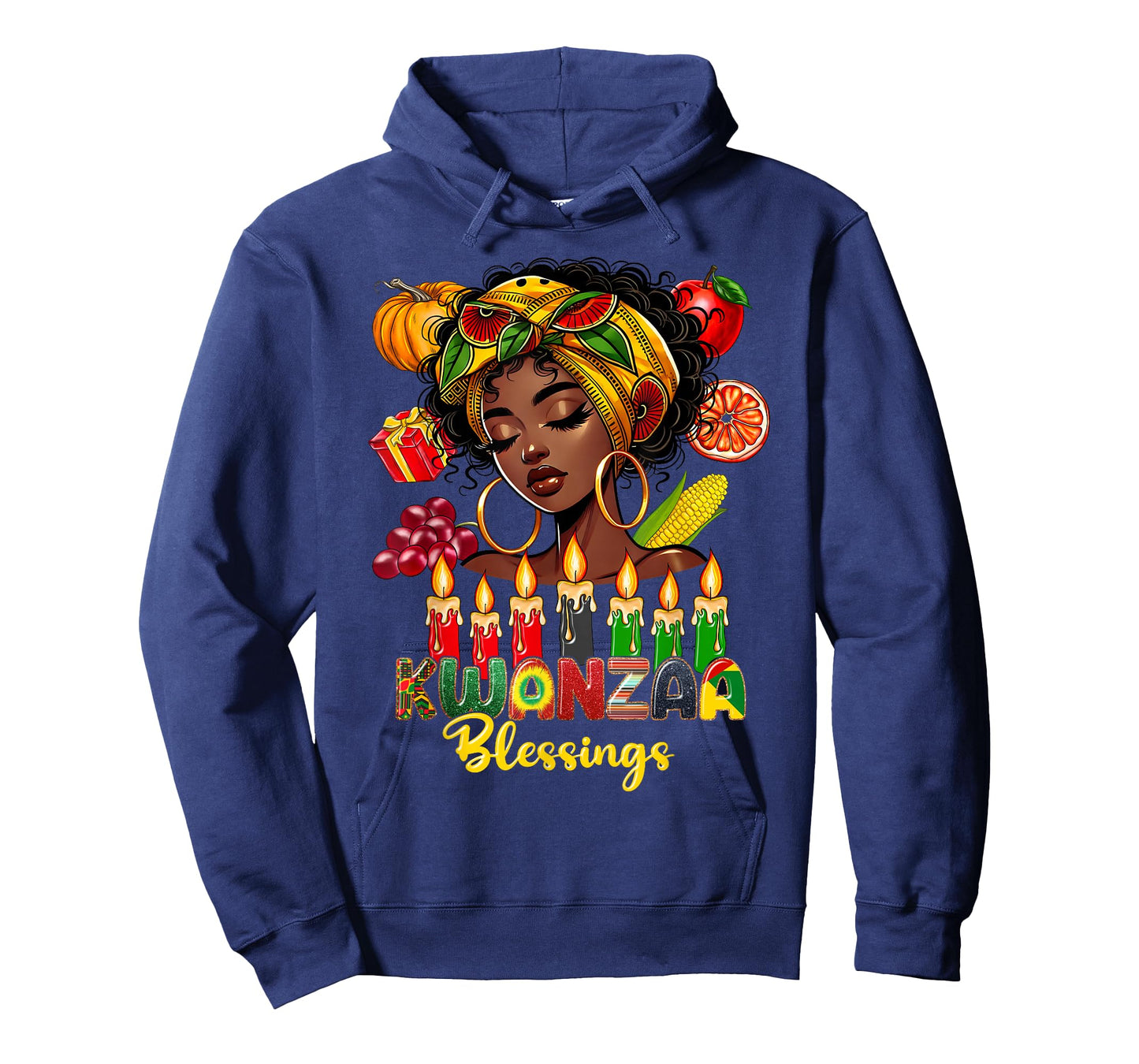 Kwanzaa Blessings Afro American Celebration Black Woman T-Shirt
