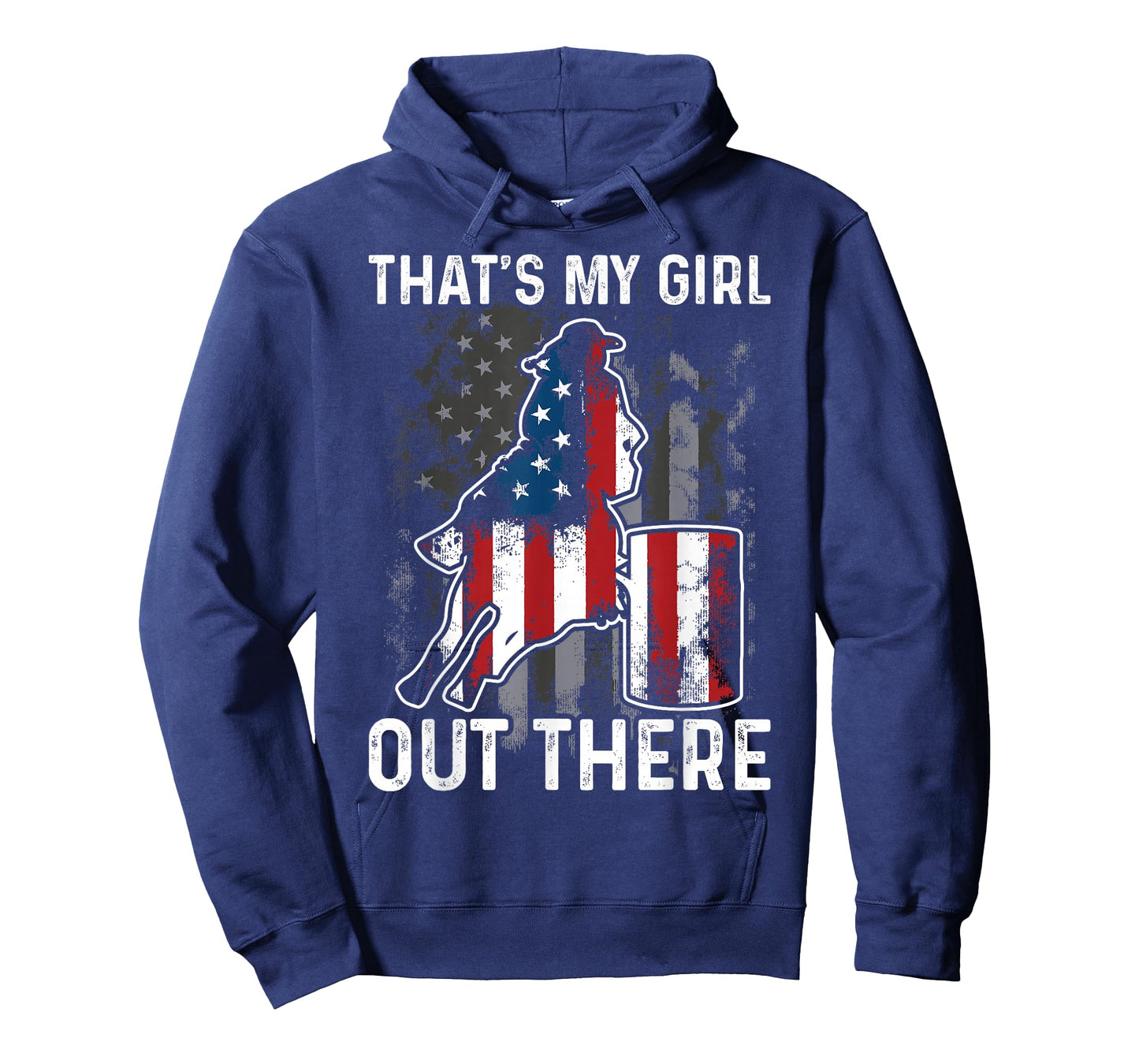 Barrel Racing Dad That's My Girl Out There American Flag USA T-Shirt