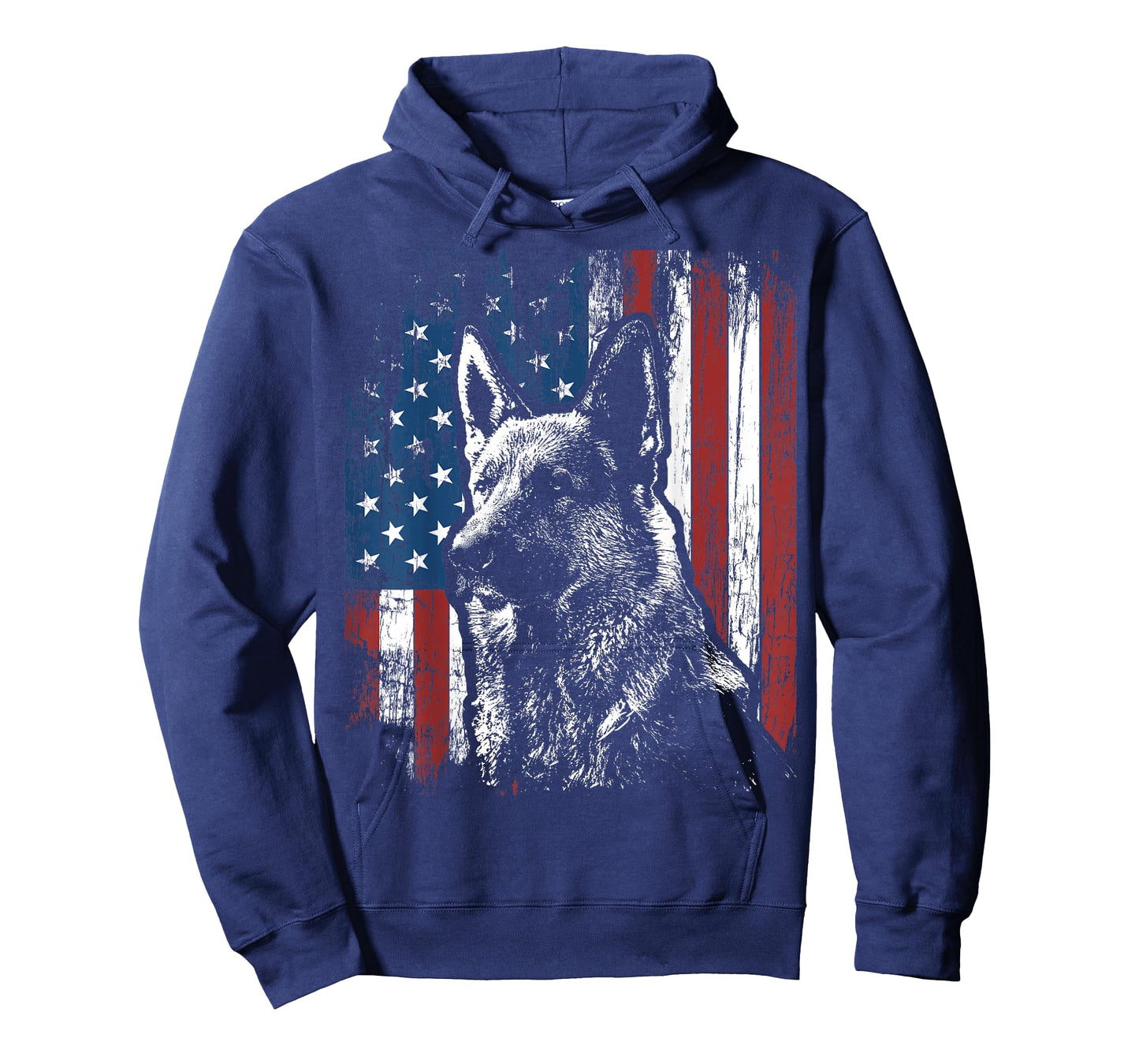 Patriotic German Shepherd American Flag Dog Gift Men Women T-Shirt