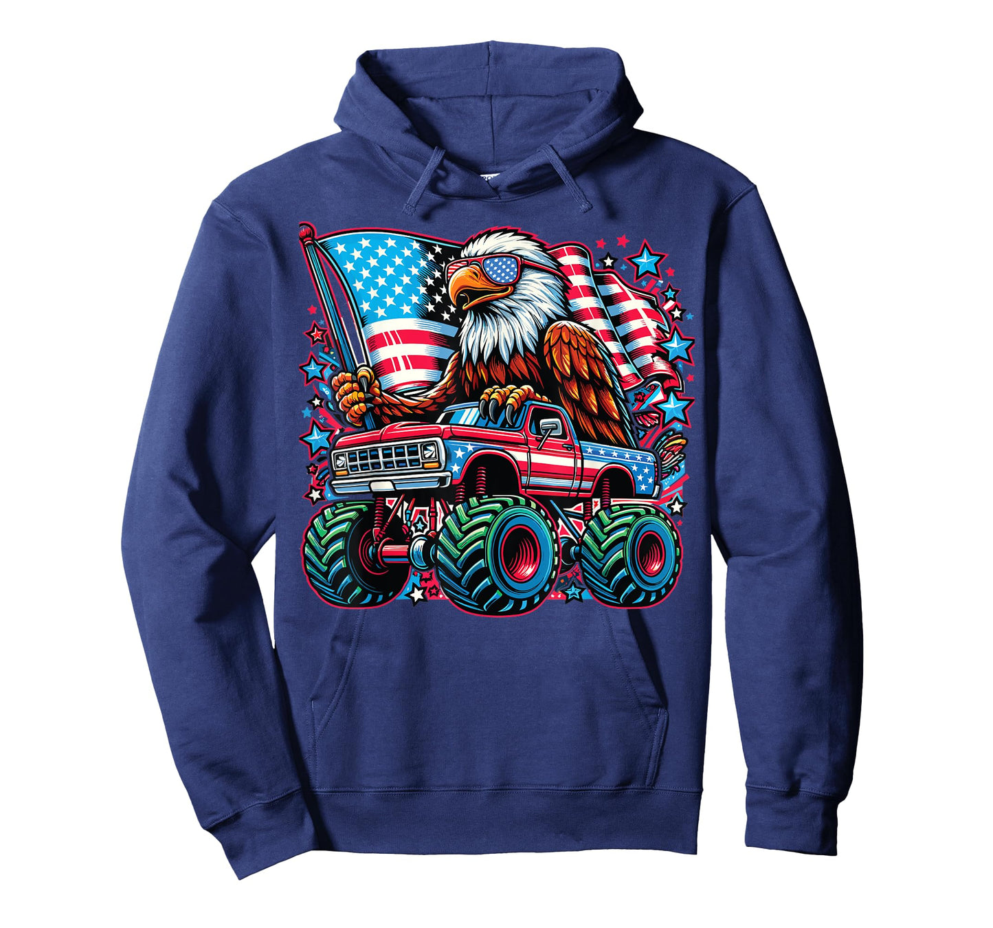 Monster Truck Eagle Flag 4th of July Redneck Party USA T-Shirt