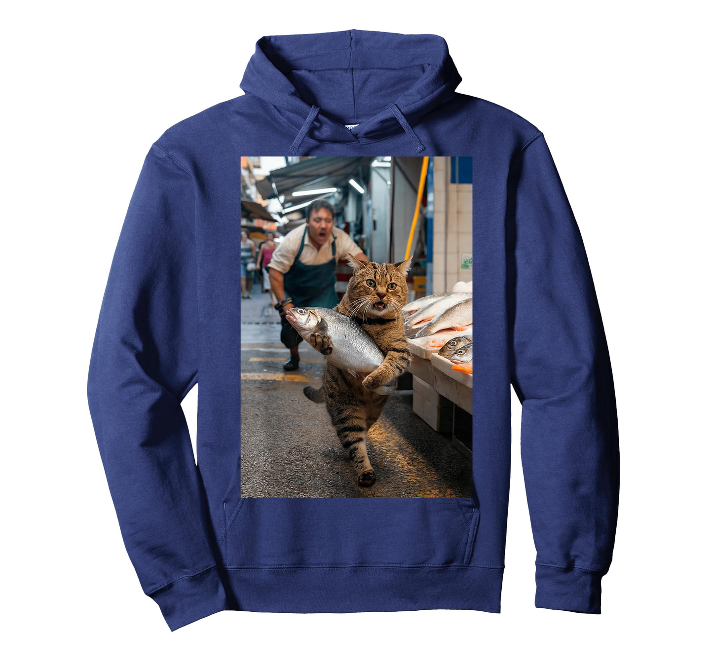Funny Cat Stealing Fish T-Shirt