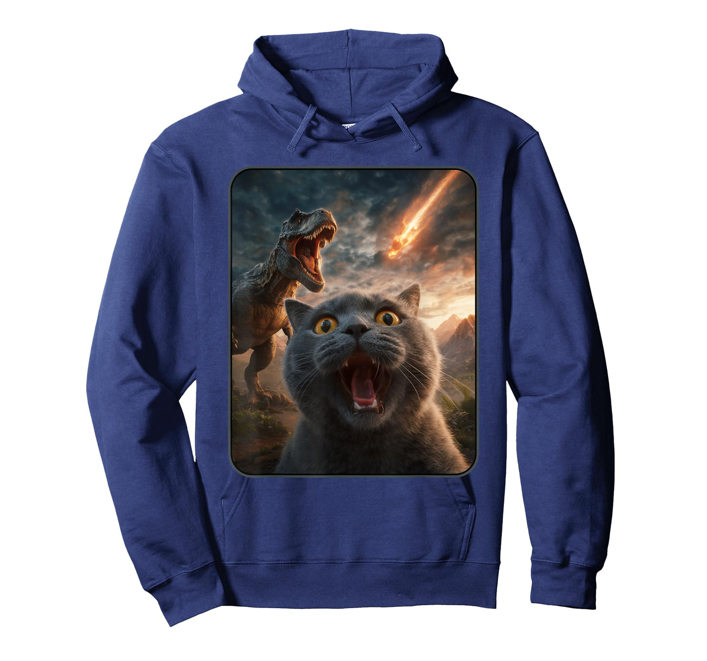 Cat Selfie with T-Rex Dinosaur Funny Cat T Rex Shirt Meme T-Shirt
