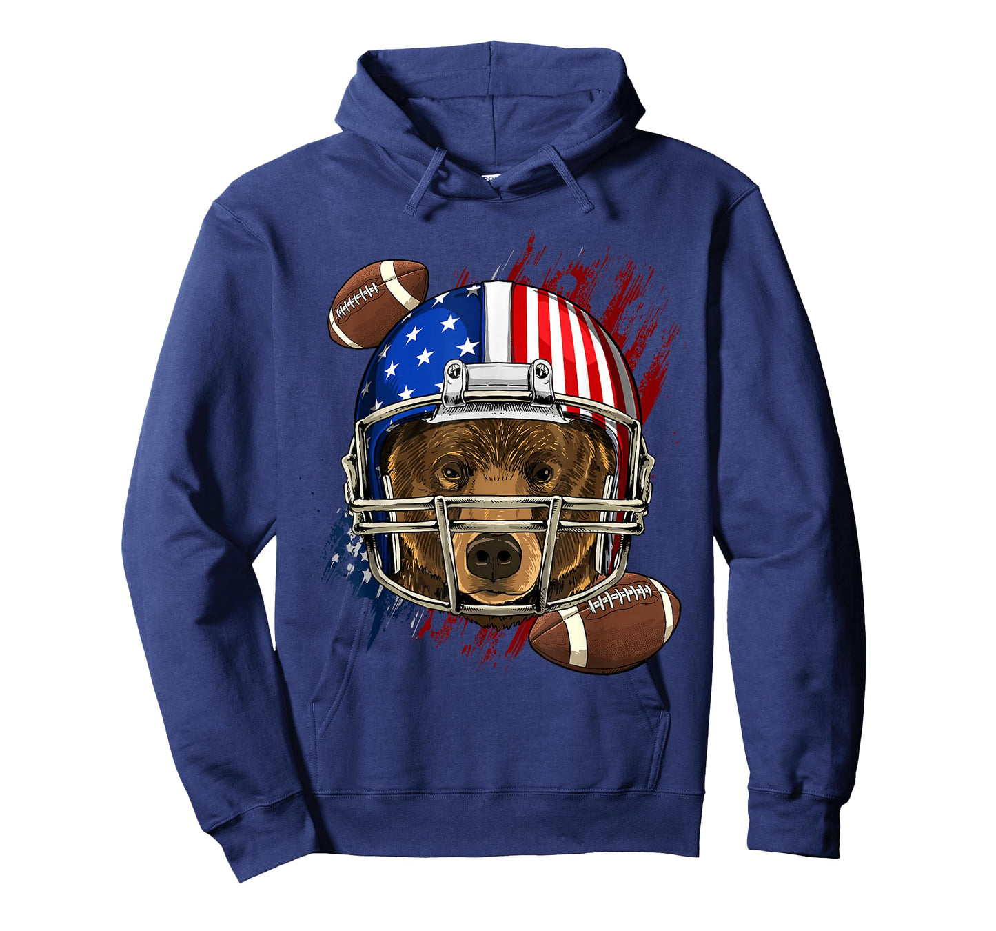 Bear American Football Bear Lovers USA Flag T-Shirt