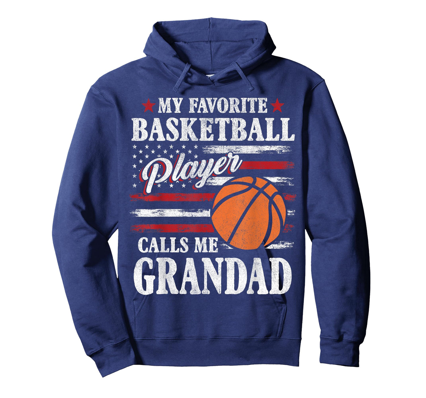 My Favorite Basketball Player Calls Me Grandad USA Flag T-Shirt