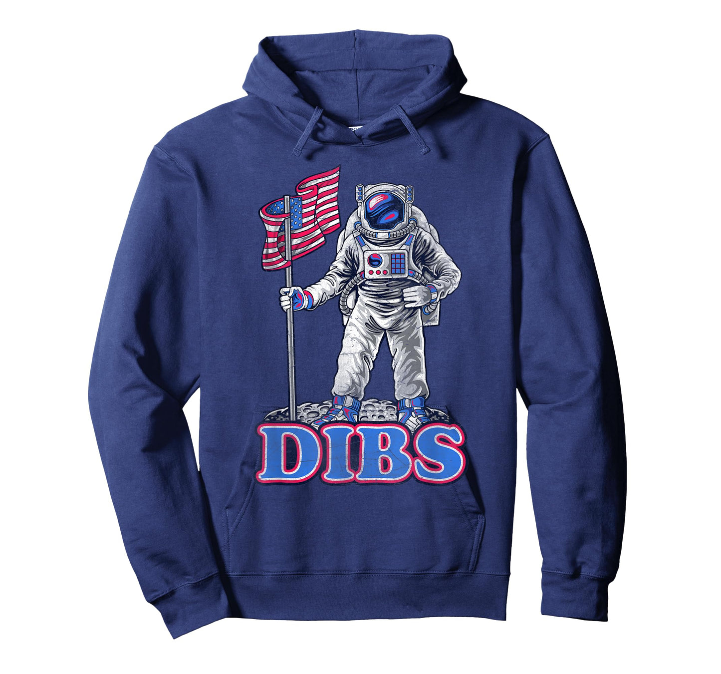 American Flag Astronaut Moon Dibs Red White Blue 4th of July T-Shirt for Women Kids Men