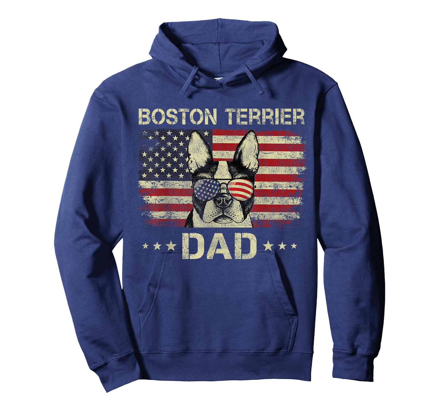 Boston Terrier Dad Dog Lovers American Flag 4th Of July T-Shirt for Women Men