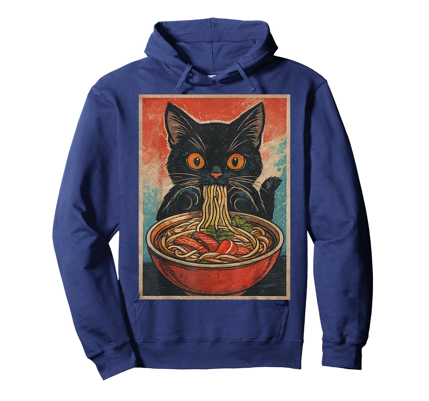 Funny Black Cat Eating Vietnamese Pho Noodle T-Shirt