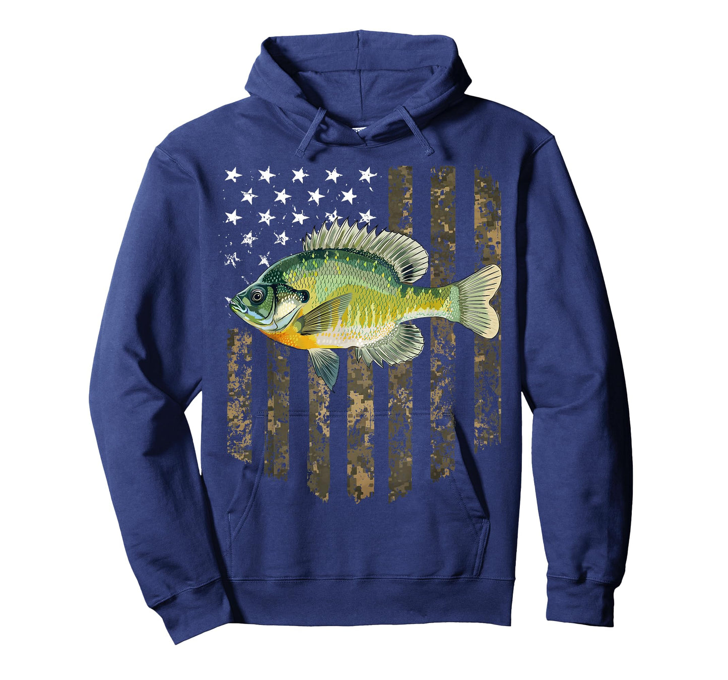 Camo American Flag Bluegill Fishing 4th Of July T-Shirt