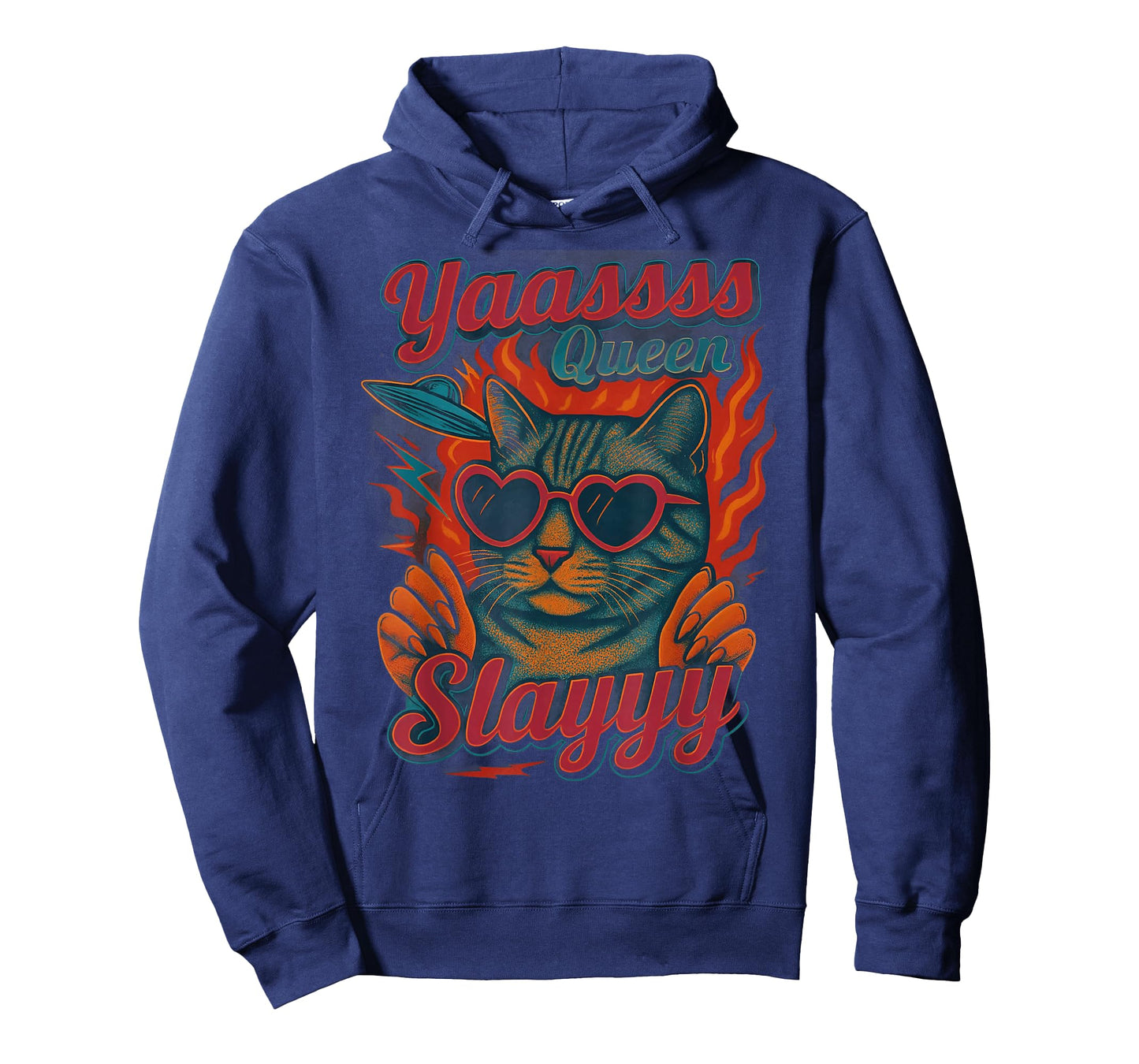 Funny Cat Lovers Yas Queen Slay Humor Aesthetic Men Women T-Shirt