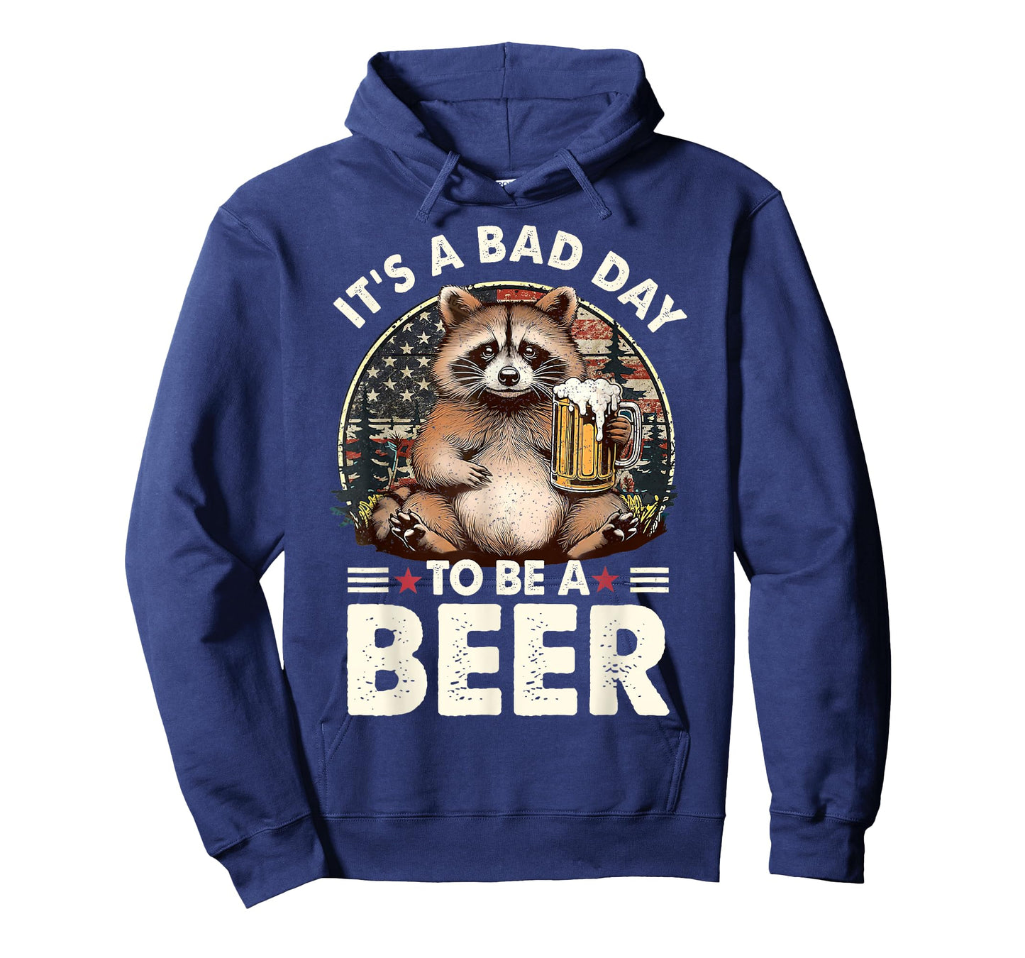 US Flag Raccoon Drinking Shirt It's A Bad Day To Be A Beer T-Shirt