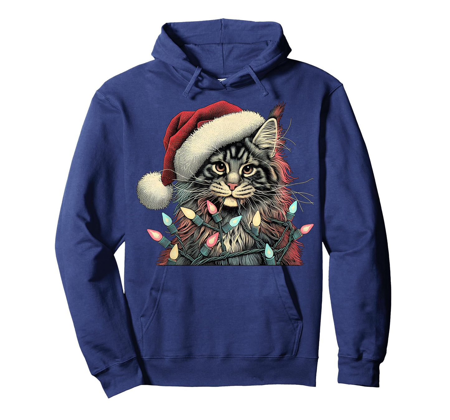 Maine Coon Cat Chew Christmas Light Xmas Holiday Funny Cute T-Shirt