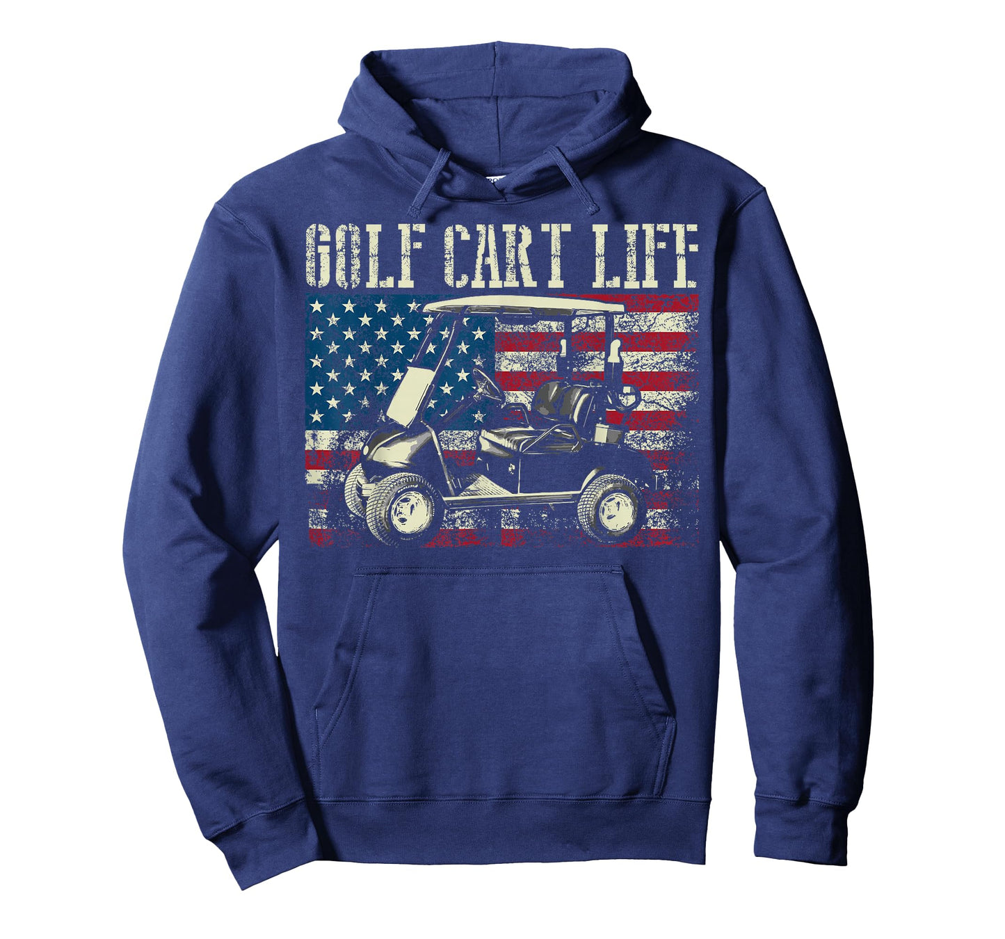 Cool Golf Cart Vintage US Flag Funny Golfing Gift Men Women T-Shirt