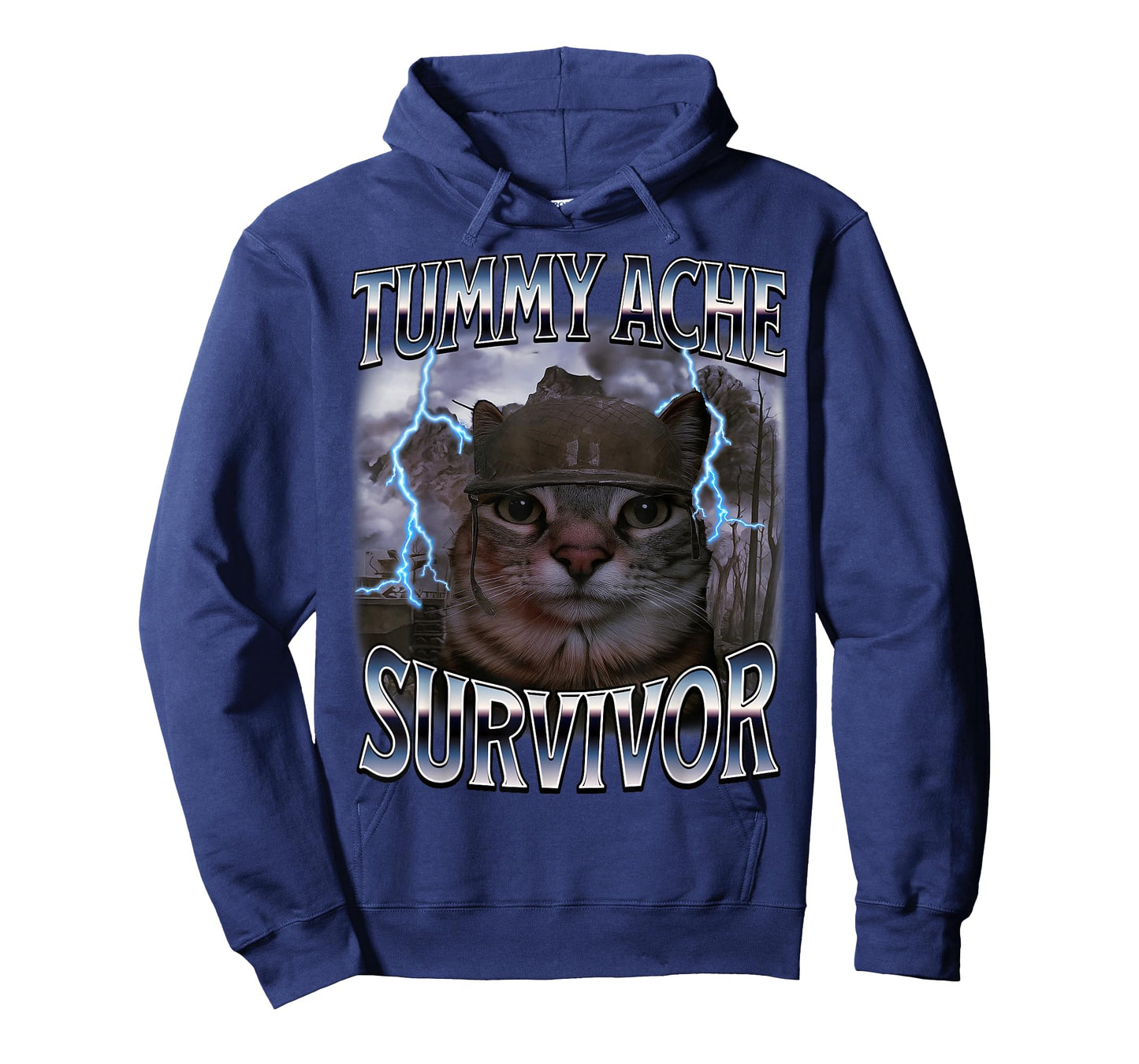 I Survived Today's Tummy Ache Funny Silly Cat Meme T-Shirt
