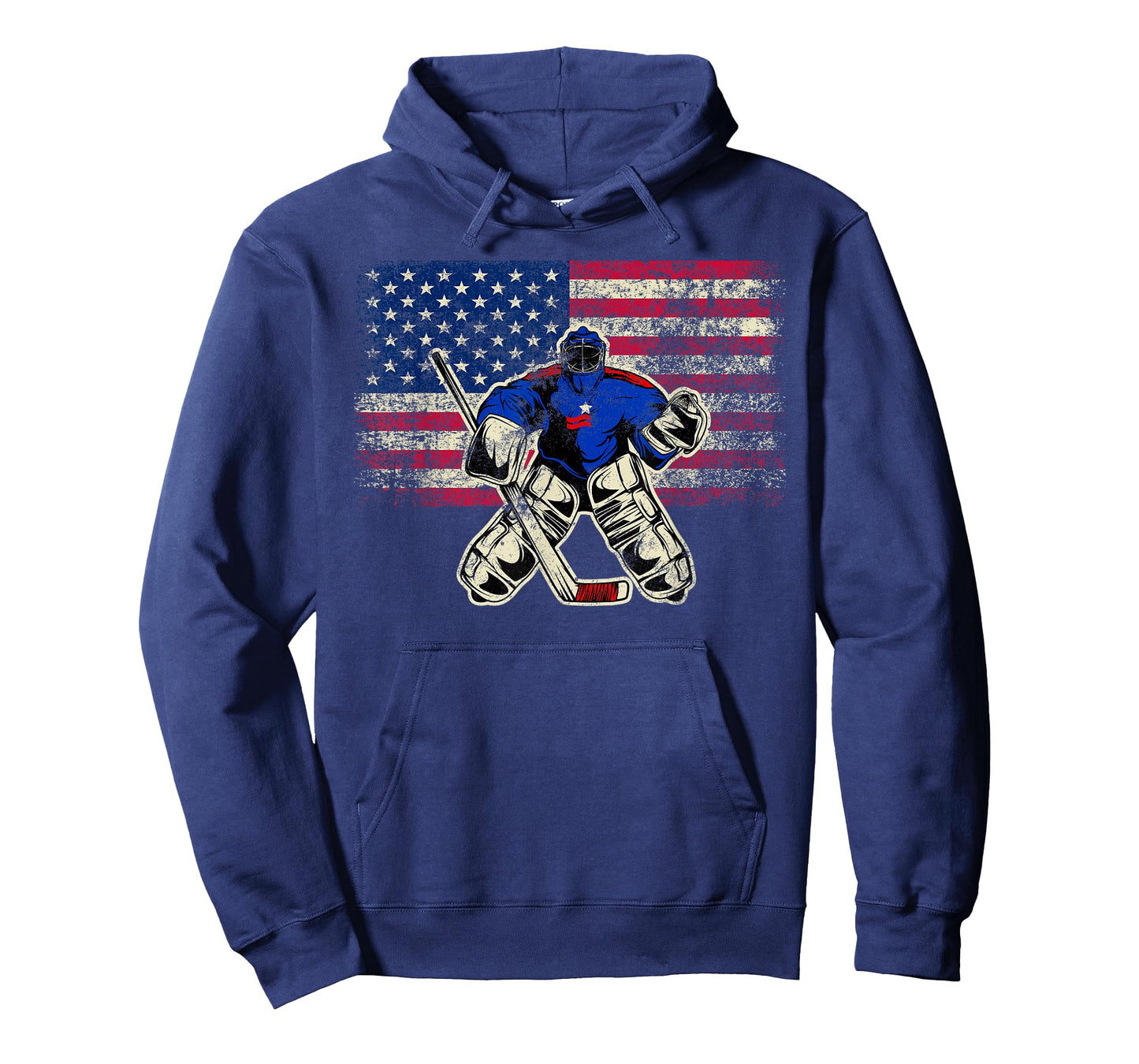 Vintage Ice Hockey Goalie USA Flag Gift for Goalie T-Shirt