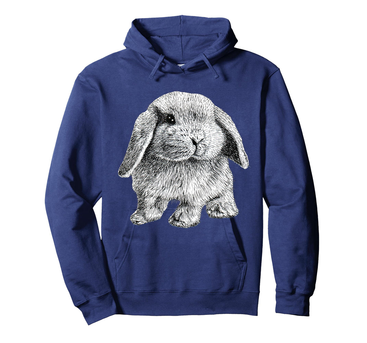 Lop Eared Bunny Rabbit Sitting Cute Drawing T-Shirt