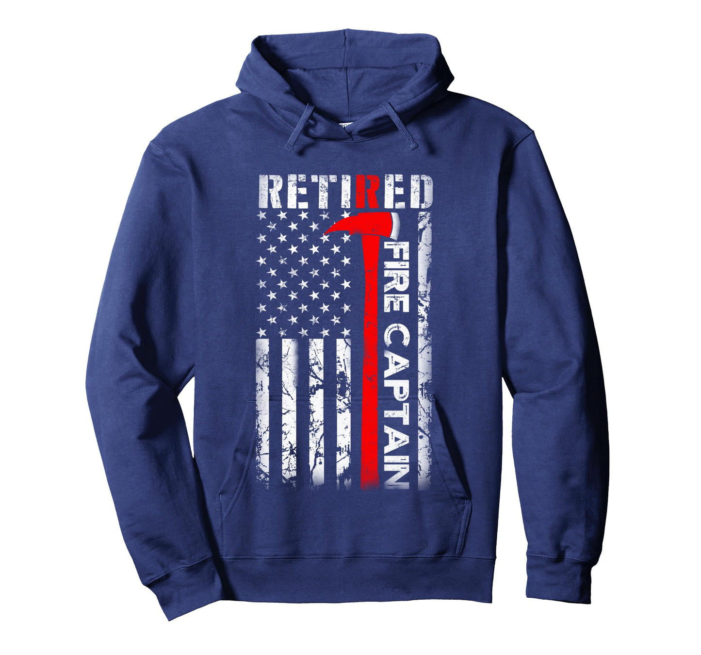 Retired Firefighter Fire Captain Retirement UAS flag Gifts Long Sleeve T-Shirt