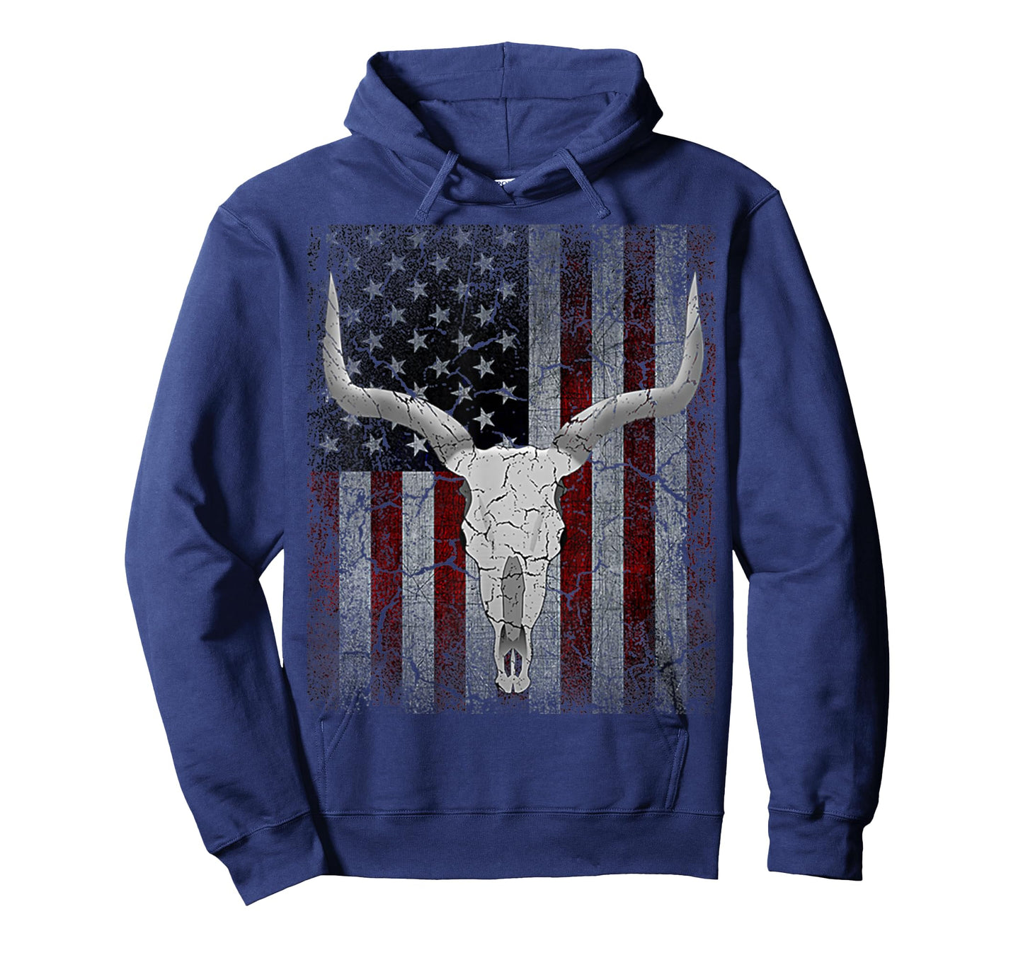 Bull Skull American Flag Cow Skull Western Graphic Wild West T-Shirt