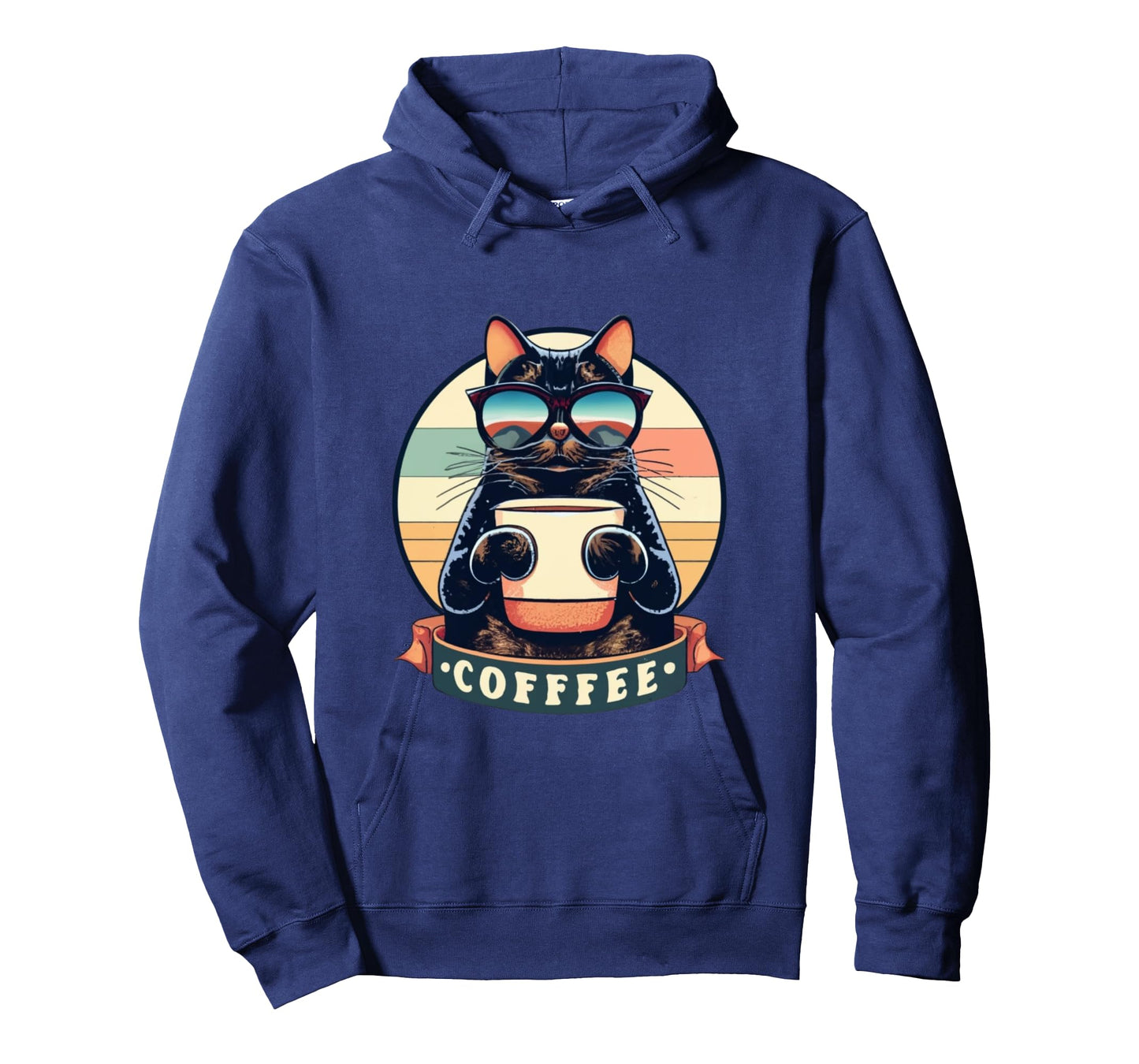 Cute Coffee Cat | Funny Vintage Cat | Black Cat | Retro Cat Long Sleeve T-Shirt