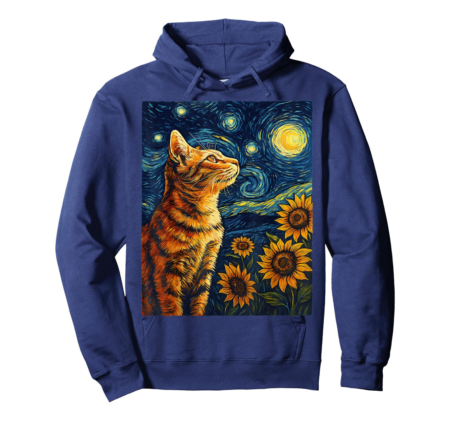 Van Gogh Starry Night Cat Shirt Van Gogh Cat Painting T-Shirt