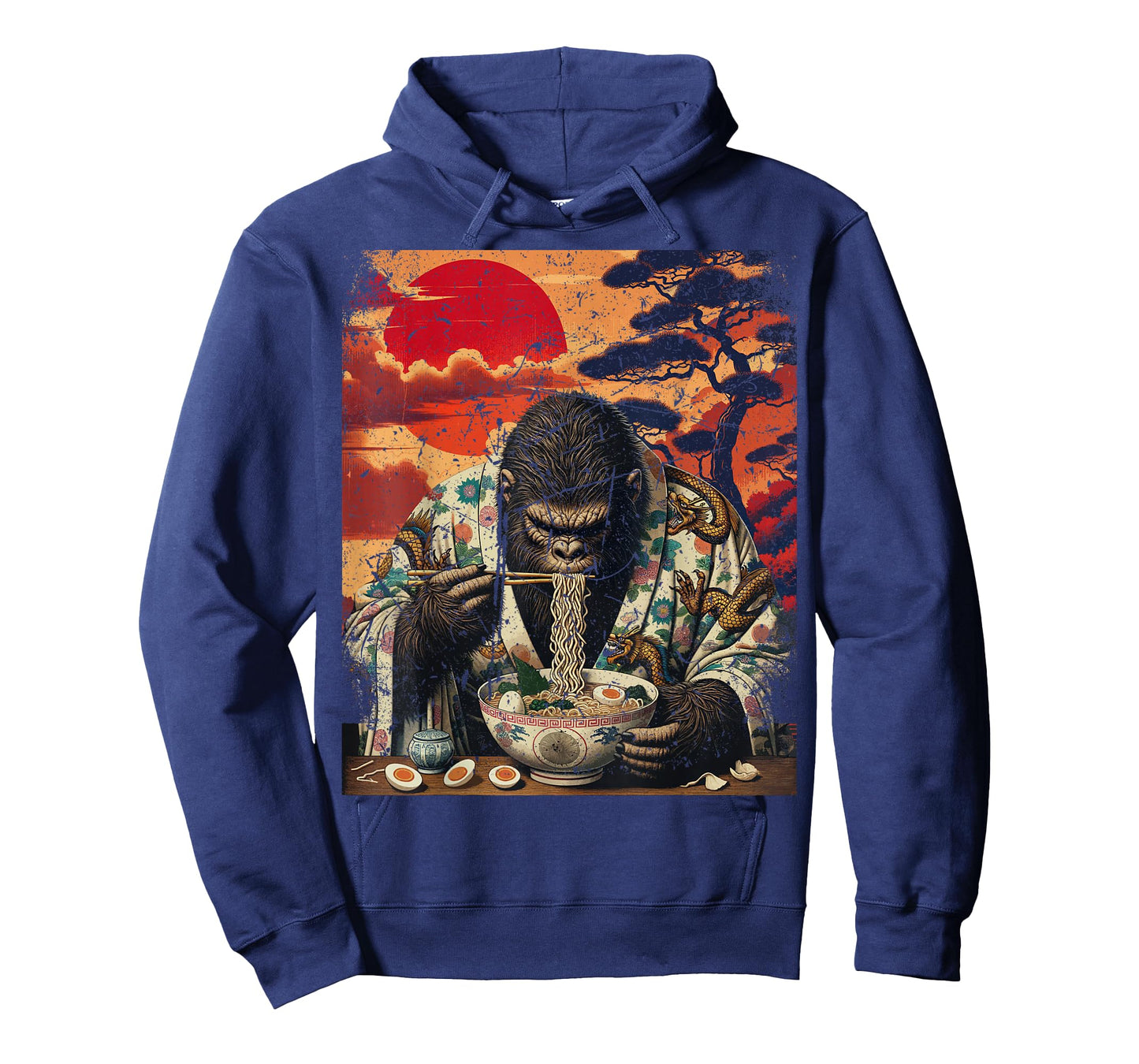 Bigfoot Sasquatch Funny Cryptid Japanese Ramen Ukiyo-e T-Shirt