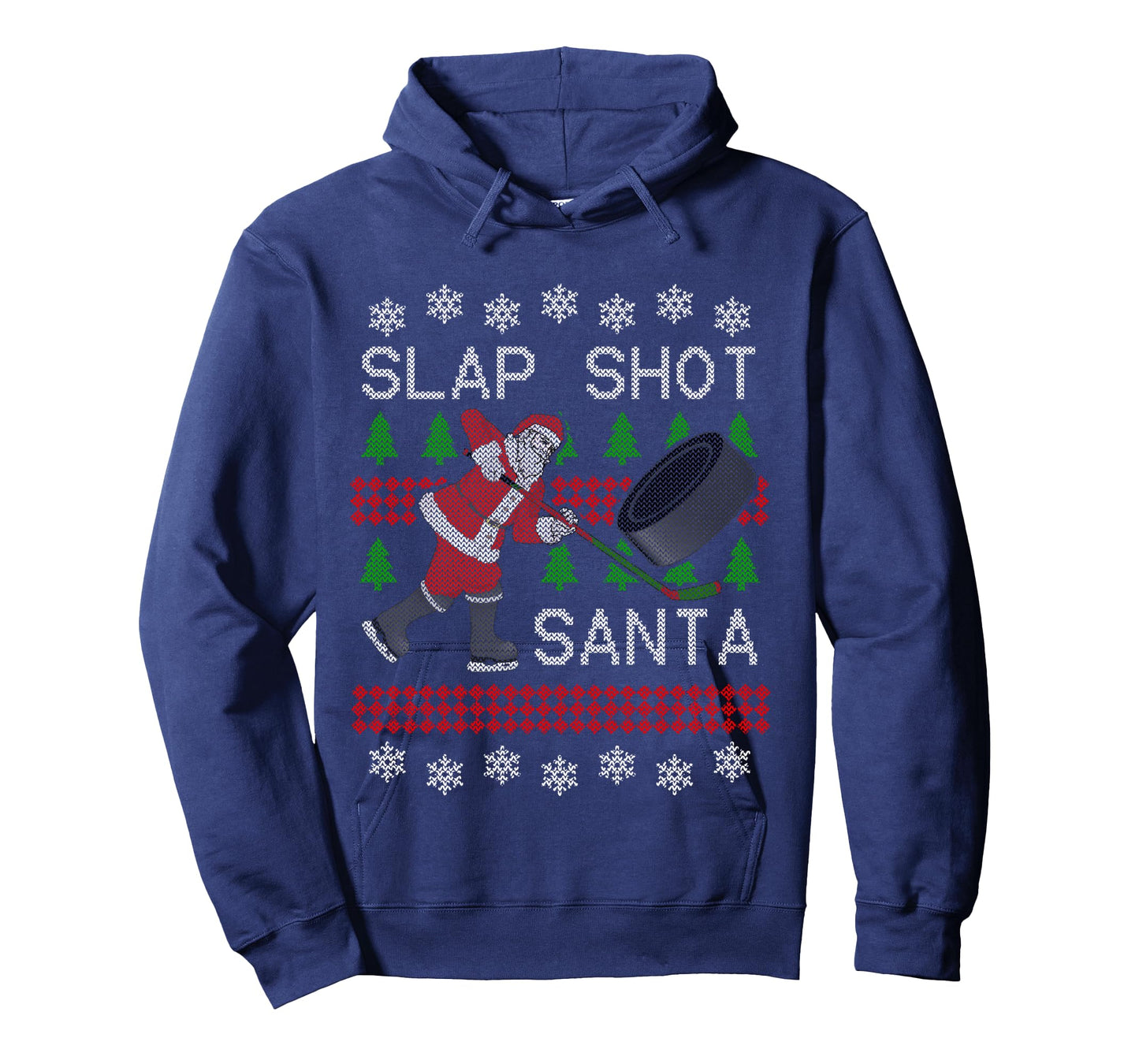 Funny Santa Hockey Ugly Christmas Sweater TShirt - Santa Tee Long Sleeve T-Shirt
