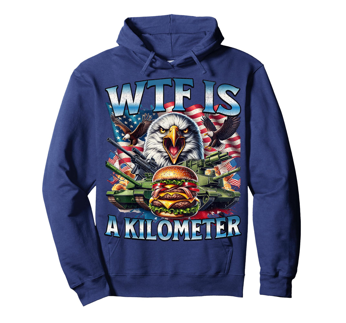 Retro WTF Is A Kilometer Funny Patriotic American Freedom T-Shirt