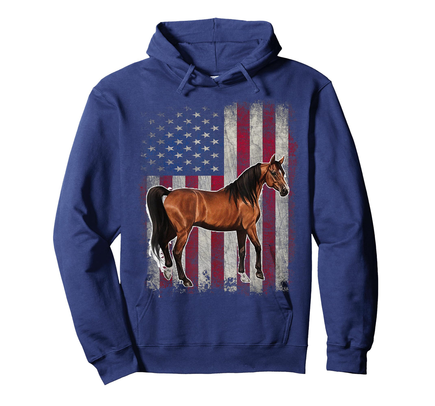 Arabian Horse Patriotic American Flag Vintage Horseback T-Shirt