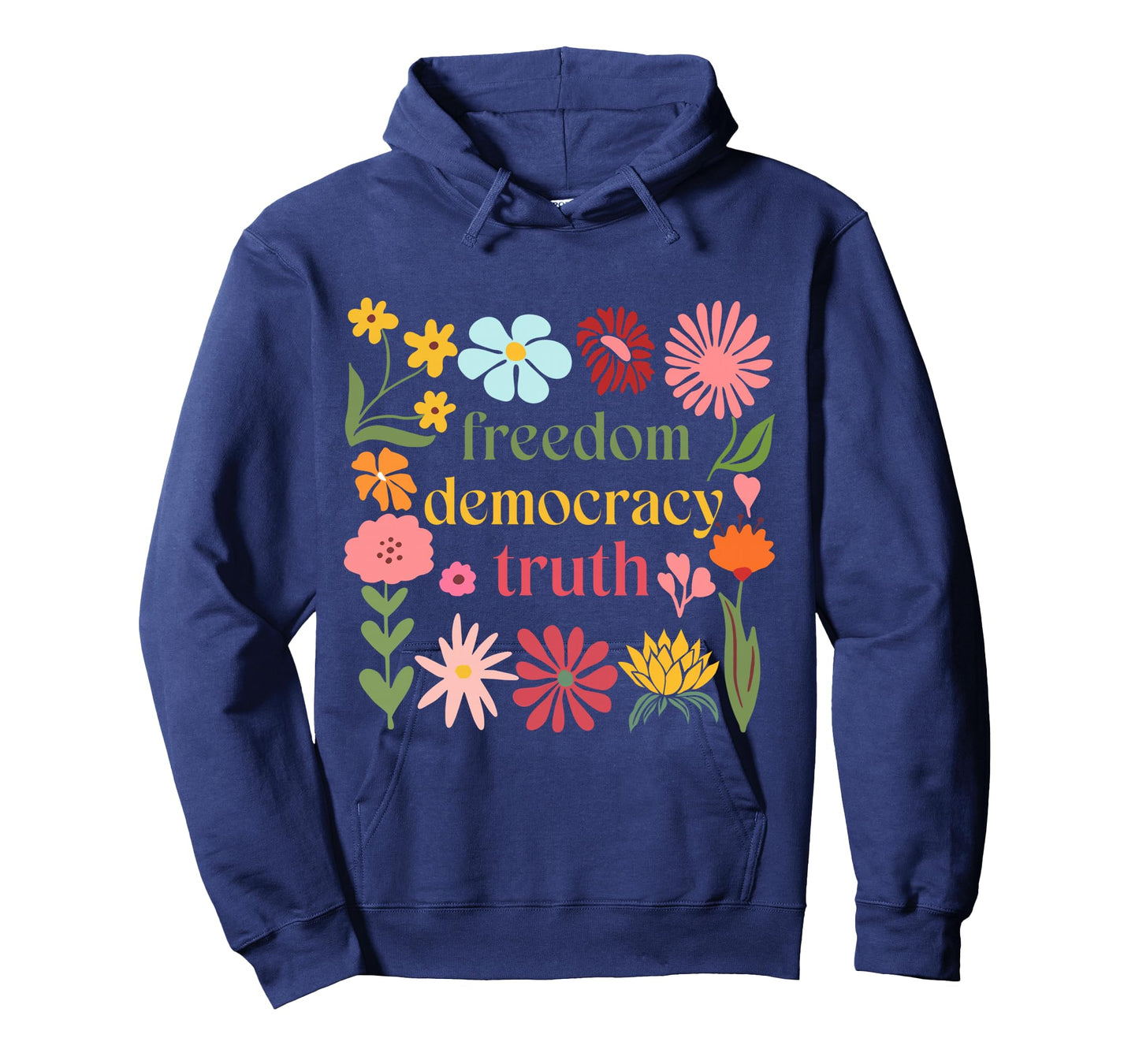 Boho Floral Freedom Democracy Truth Patriotic 4th Of July Long Sleeve T-Shirt