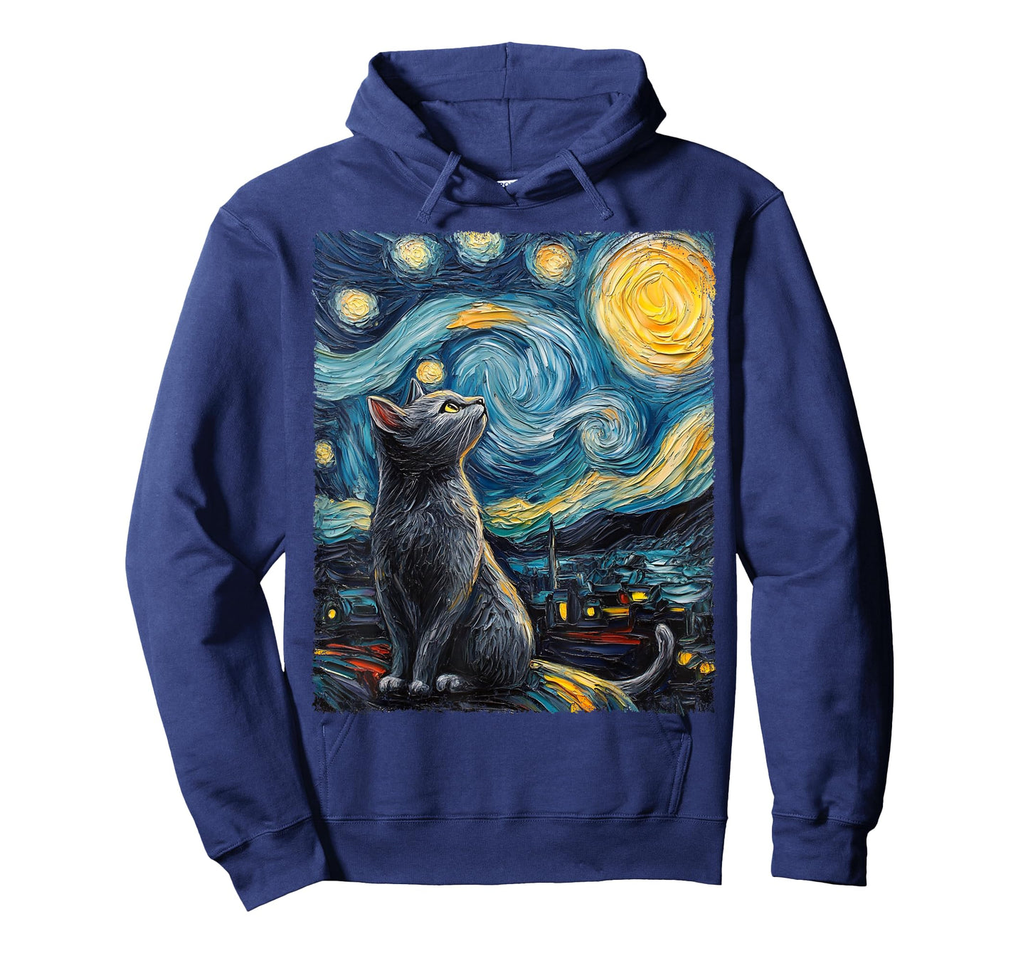 Colorful Van Gogh Starry Night Cat T-Shirt