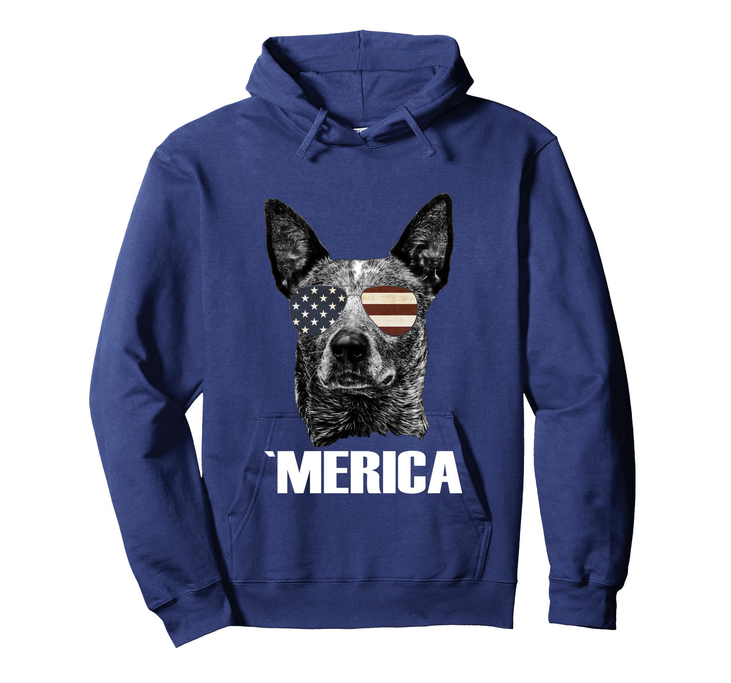 Australian Cattle Dog Merica USA flag sunglasses Gift Heeler Long Sleeve T-Shirt