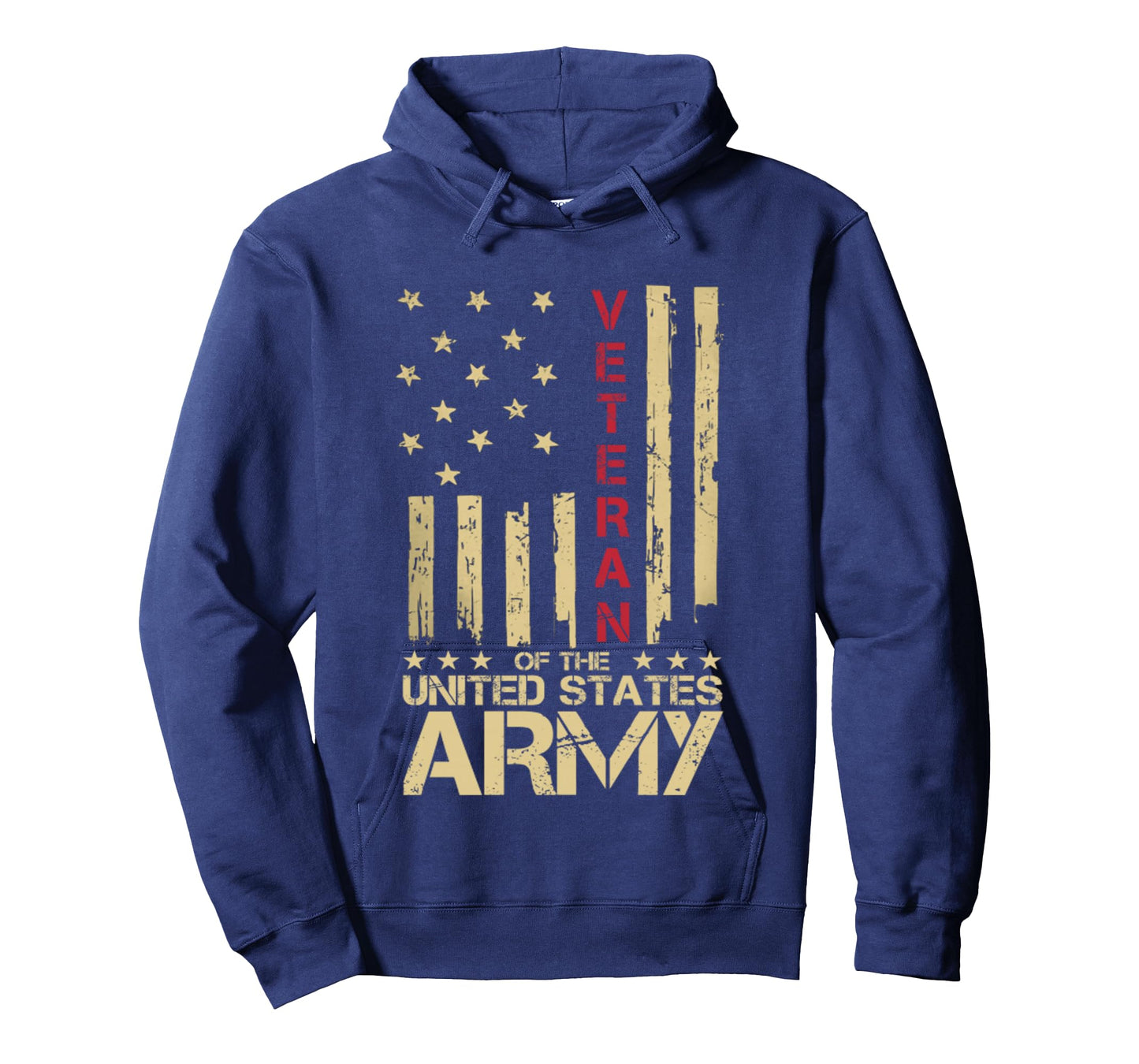 Patriotic U.S Army Veteran Red Line American Flag Vintage Long Sleeve T-Shirt
