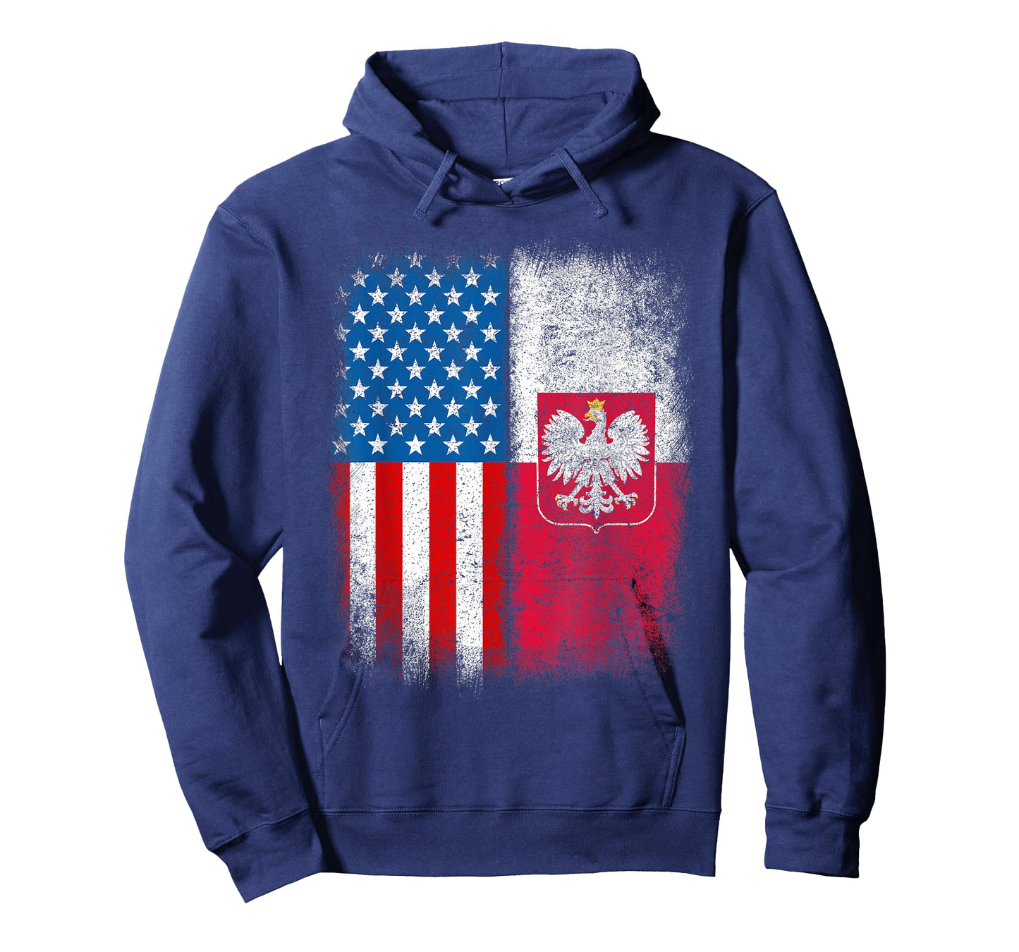 Polish American Flag Half Poland USA Us Polska Eagle Emblem T-Shirt