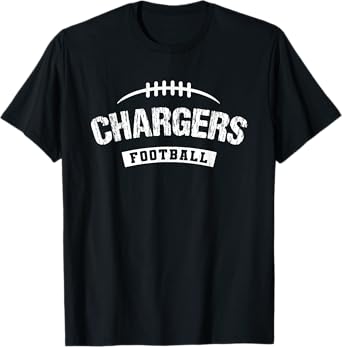 Chargers Clear Springs Football Distressed HS T-Shirt