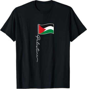 Palestine Signature Flag Pole - Patriotic Palestinian Flag T-Shirt