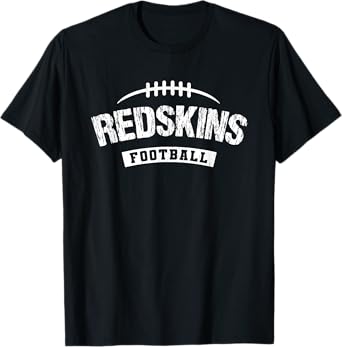 Goshen Redskins Official High School Gear Black Distressed Modern Crew Neck T-Shirt