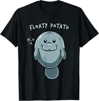 Floaty Potato Funny Manatee Sea Animal Manatees Potatoes T-Shirt