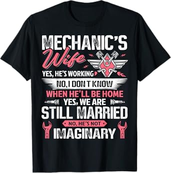 Mechanic Wife Funny Auto Car Mechanic's Wife Women Girl T-Shirt