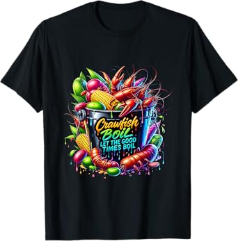 Crawfish Boil Weekend Forecast Cajun And Beer Men Drinking T-Shirt