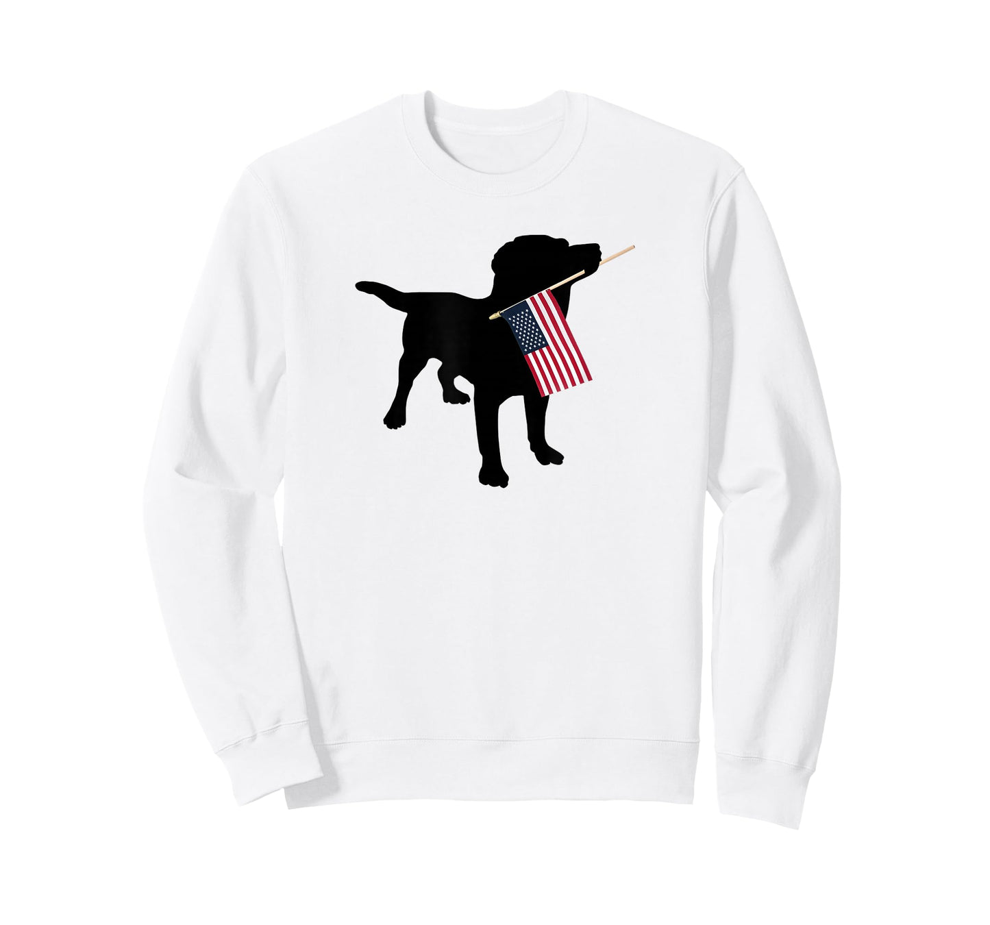 Black Lab Dog Holding July 4th Patriotic USA Flag T-Shirt T-Shirt