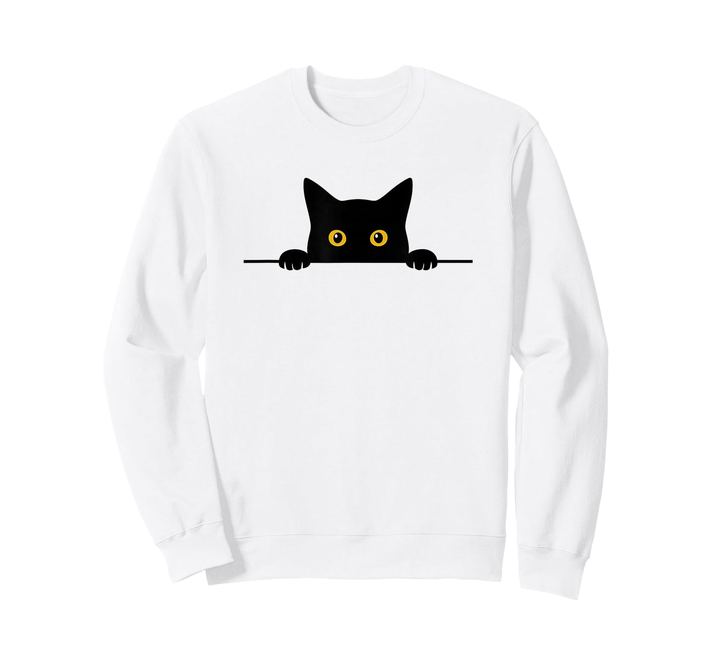 Cute Black Cat Kitty Peeking Graphic | Kitten Funny T-Shirt