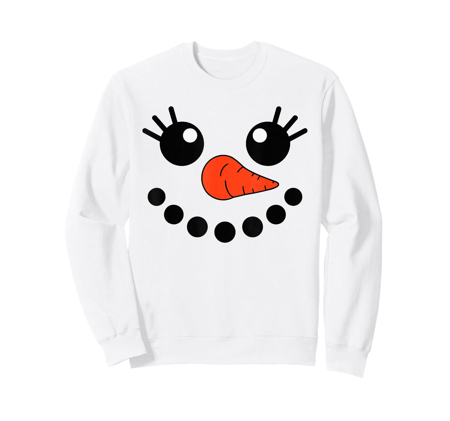 Cute Snowlady Snowman Face Christmas Matching Family Party T-Shirt