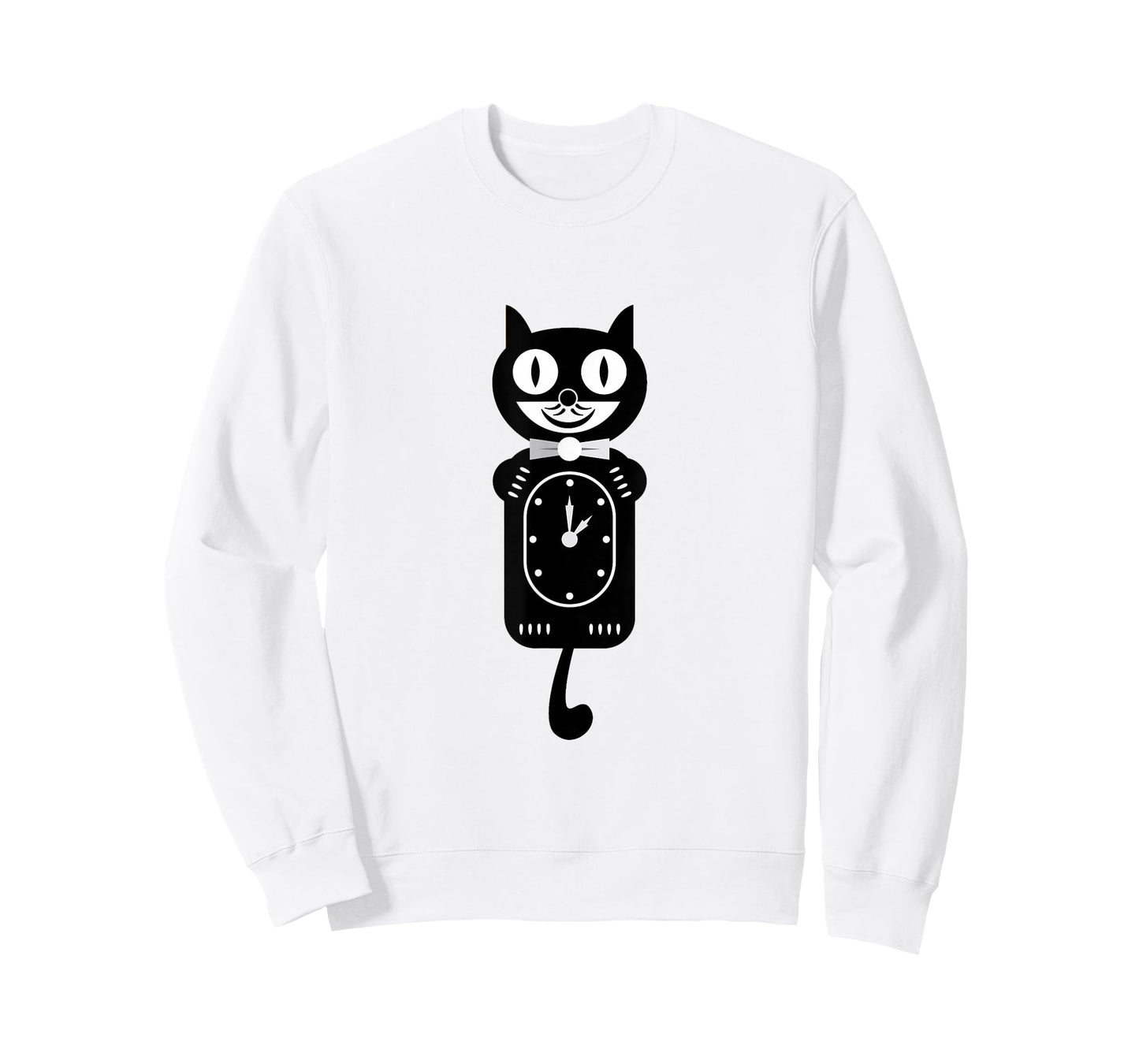 Black Cat Kawaii Work Clock T-Shirt