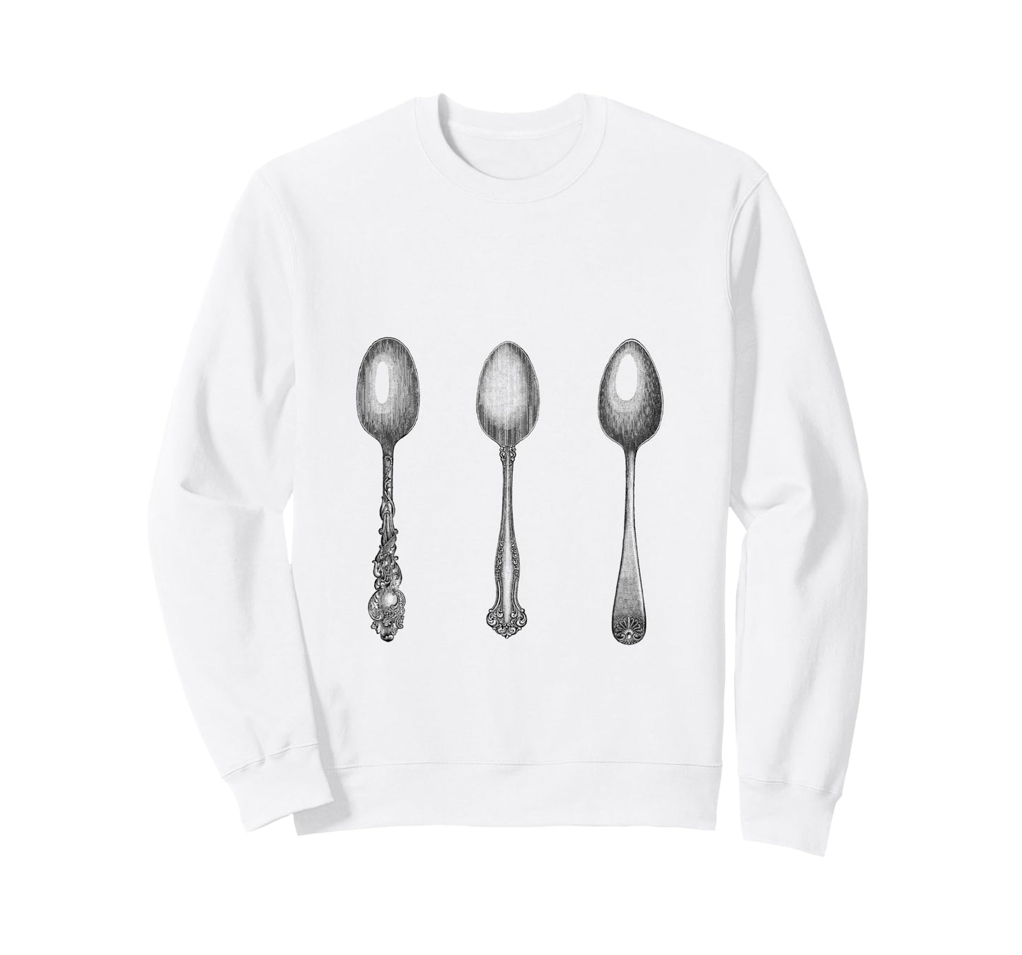 Antique Spoons print three spoonie silverware etched vintage T-Shirt