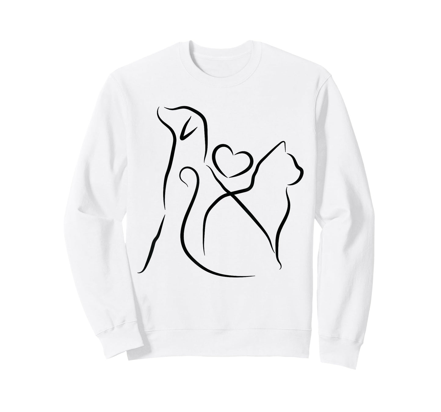 Dog Puppy and Baby Cat Heart - Animal Dog & Cat Heart T-Shirt