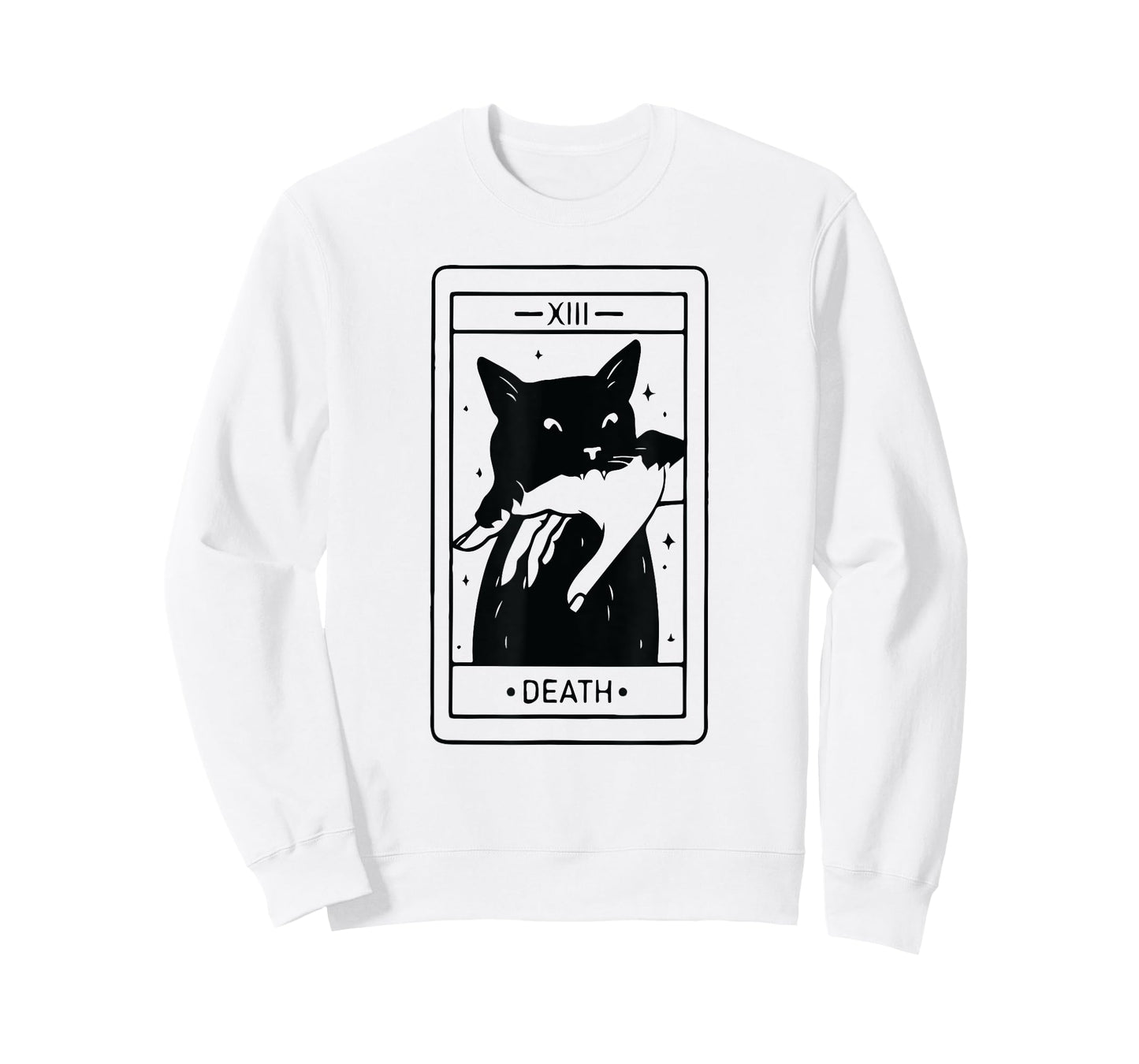 Black Cat Tarot Death Halloween Witchy Cat Lover Men Women T-Shirt