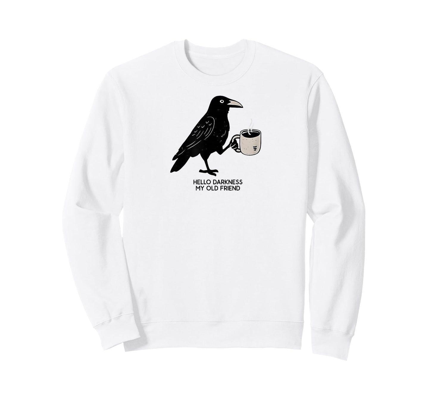 Hello Darkness My Old Friend Crow Coffee Spooky Halloween T-Shirt